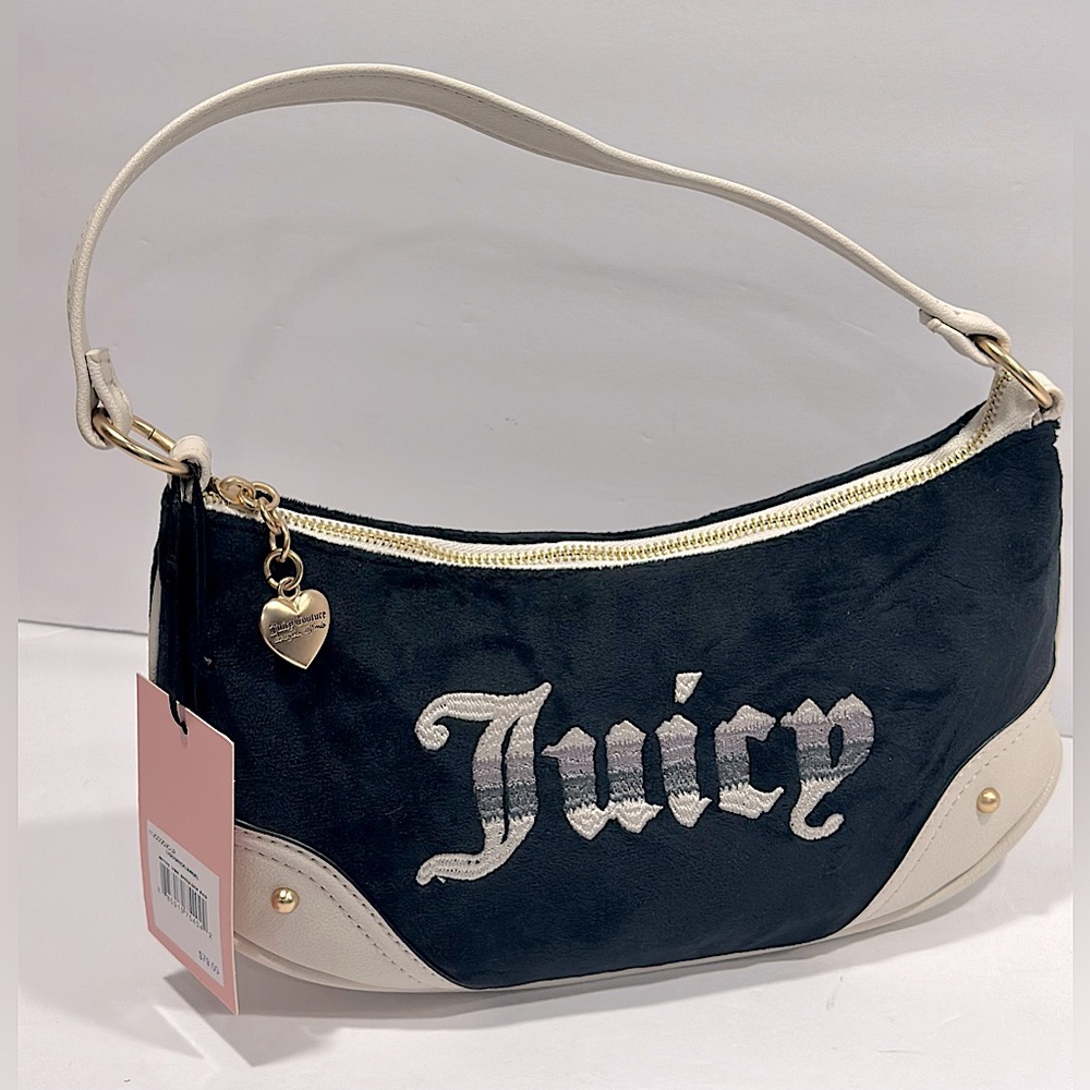 Juicy Couture Retro Vibe Shoulder Bag / Velvet Black Logo